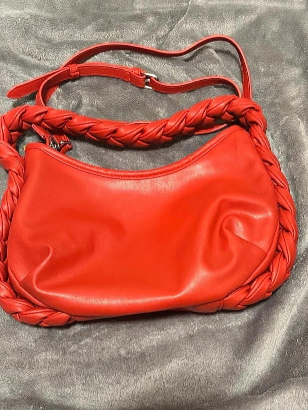 Red Braided Shoulder Bag